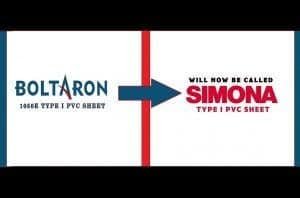 Name Change For Boltaron 1050E PVC Sheet to Simona PVC sheet