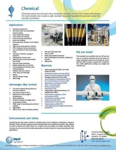 Chemical applications for Plastic