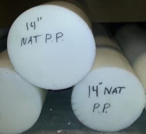 Large 14" diameter Natural Polypropylene rods