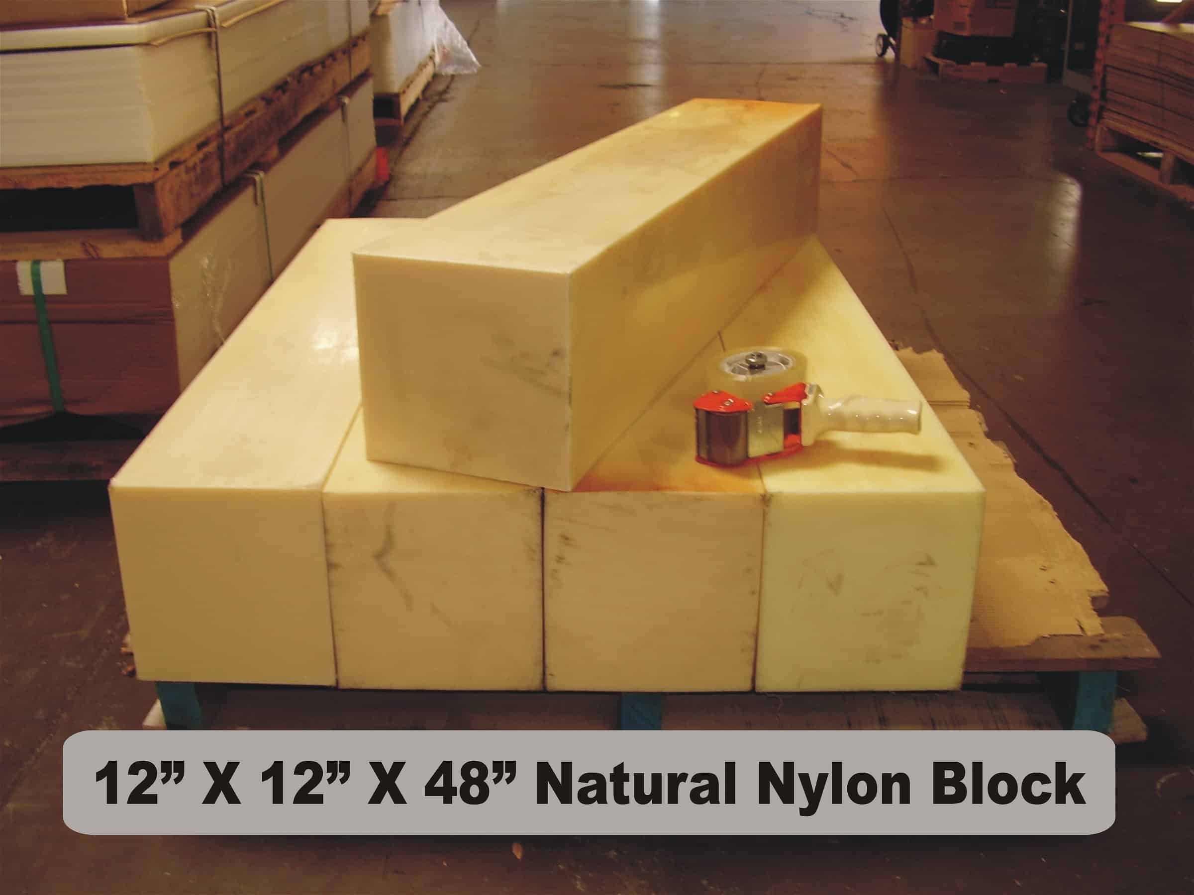 Large Cast Nylon Blocks 12" X 12" X 48"